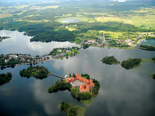 Lithuania: Trakai Castle on Trakai Ilsand in Lake Galve